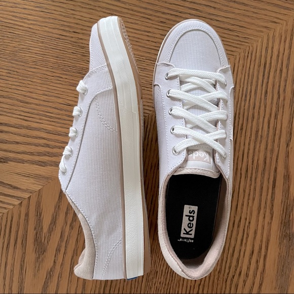 Keds Shoes - Keds Center II Chambray Stripe - Beige